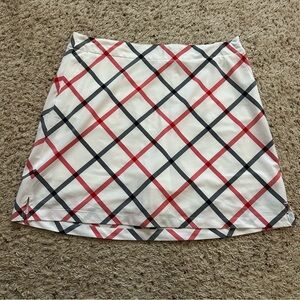 Lady Hagen USA Windowpane Plaid Golf Skort Women's Size 10 White Red Pickleball